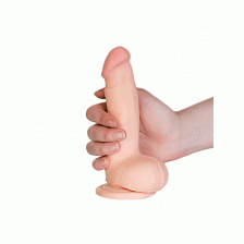 Реалистичный вибратор TOYFA RealStick Elite Vibro, TPR, телесный, 7 режимов вибрации, 18,5 см