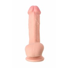 Реалистичный вибратор TOYFA RealStick Elite Vibro, TPR, телесный, 7 режимов вибрации, 20 см