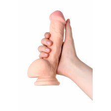 Реалистичный вибратор TOYFA RealStick Elite Vibro, TPR, телесный, 7 режимов вибрации, 20 см
