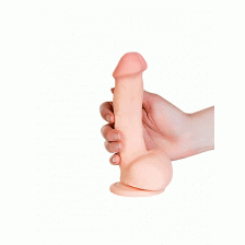 Реалистичный вибратор TOYFA RealStick Elite Vibro, TPR, телесный, 7 режимов вибрации, 20 см