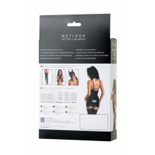 Платье с чокером Glossy Ivy из материала Wetlook, черное, M
