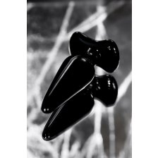 Анальная втулка Sexus Glass, стекло, чёрная, 11 см, Ø 4 см