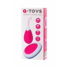 Виброяйцо ToyFa A-toys с пультом ДУ, силикон, розово-белый, 12 см