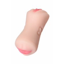 Мастурбатор реалистичный TOYFA Juicy Pussy Pretty Mouth, рот и вагина, SoftSkin, телесный,17 см