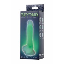 Фаллоимитатор, светящийся в темноте, Beyond by Toyfa, Clark Glow, силикон, прозрачно-зеленый, 16,5 см