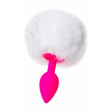 Анальная втулка с хвостом ToDo by Toyfa Sweet bunny, силикон, розово-белый, 13 см, Ø 2,8 см, 43 г