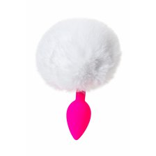 Анальная втулка с хвостом ToDo by Toyfa Sweet bunny, силикон, розово-белый, 13 см, Ø 2,8 см, 43 г