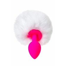 Анальная втулка с хвостом ToDo by Toyfa Sweet bunny, силикон, розово-белый, 13 см, Ø 2,8 см, 43 г