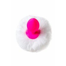 Анальная втулка с хвостом ToDo by Toyfa Sweet bunny, силикон, розово-белый, 13 см, Ø 2,8 см, 43 г