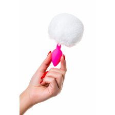 Анальная втулка с хвостом ToDo by Toyfa Sweet bunny, силикон, розово-белый, 13 см, Ø 2,8 см, 43 г