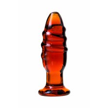 Анальная втулка Sexus Glass, стекло, коричневая, 12,5 см, Ø 4 см