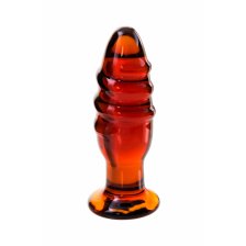 Анальная втулка Sexus Glass, стекло, коричневая, 12,5 см, Ø 4 см