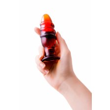Анальная втулка Sexus Glass, стекло, коричневая, 12,5 см, Ø 4 см