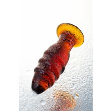 Анальная втулка Sexus Glass, стекло, коричневая, 12,5 см, Ø 4 см