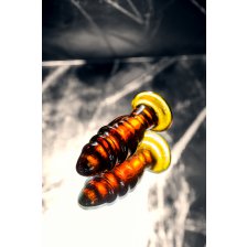 Анальная втулка Sexus Glass, стекло, коричневая, 12,5 см, Ø 4 см