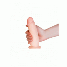 Реалистичный вибратор TOYFA RealStick Elite Vibro, TPR, телесный, 7 режимов вибрации, 18 см