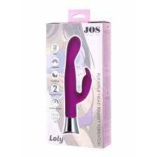 Вибратор с клиторальным стимулятором JOS LOLY, с гибкой головкой, силикон, фиолетовый, 21,6 см