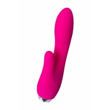 Вибратор с клиторальным стимулятором L'EROINA силикон, розовый, 18 см