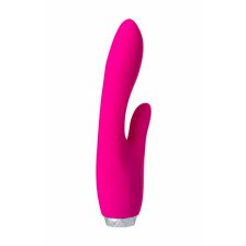Вибратор с клиторальным стимулятором L'EROINA силикон, розовый, 18 см