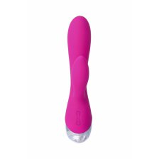 Вибратор с клиторальным стимулятором L'EROINA, силикон, розовый, 19 см