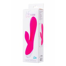 Вибратор с клиторальным стимулятором L'EROINA, силикон, розовый, 19 см