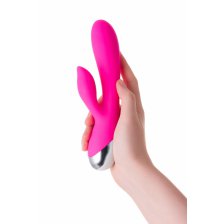 Вибратор с клиторальным стимулятором L'EROINA, силикон, розовый, 19 см