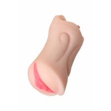 Мастурбатор реалистичный TOYFA Juicy Pussy Fruity Tongue, рот и вагина, SoftSkin, телесный,19 см