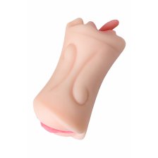 Мастурбатор реалистичный TOYFA Juicy Pussy Fruity Tongue, рот и вагина, SoftSkin, телесный,19 см