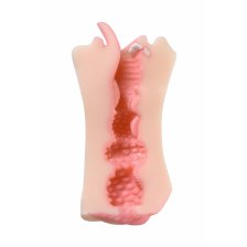 Мастурбатор реалистичный TOYFA Juicy Pussy Fruity Tongue, рот и вагина, SoftSkin, телесный,19 см