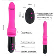 Телескопический вибратор "Telescopic Vibrator" hands free c дистанционным пультом