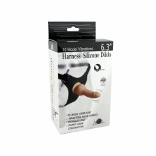 Страпон 10 Mode Vibrations 6.3" Harness Silicone Dildo