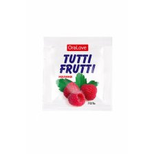 Съедобная гель-смазка TUTTI-FRUTTI для орального секса со вкусом малины ,4гр