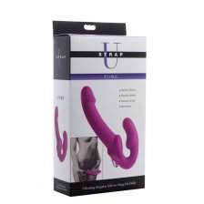 Безремневой вибро страпон Evoke Vibrating Strapless Silicone Strap-on Dildo, 24 см