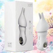 Водонепроницаемый вибратор с усиками Leten USB белый
