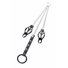 Зажимы для сосков с кольцом для пениса, TOYFA Metal