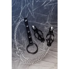 Зажимы для сосков с кольцом для пениса, TOYFA Metal