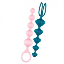 Набор анальных цепочек Satisfyer Love Beads, розовый и синий