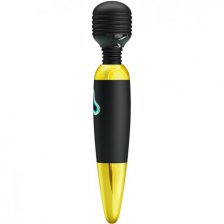Вибромассажер Pretty Love Body Wand с 7 функциями вибрации черно-золотой