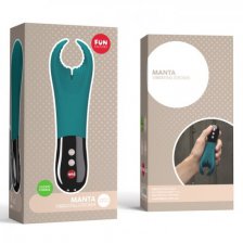 Уникальный мастурбатор с вибрацией Fun Factory Manta цвета хаки