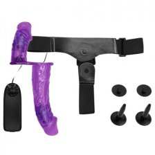 Двойной страпон с вибрацией Ultra Passionate Harness Violet