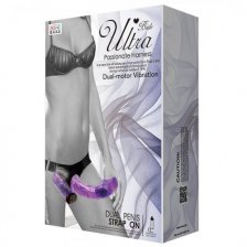 Двойной страпон с вибрацией Ultra Passionate Harness Violet