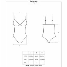 Соблазнительное кружевное боди с пикантным доступом Behindy S/M