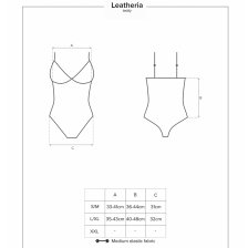 Сексуальное черное боди из материала Wet Look Leatheria S/M
