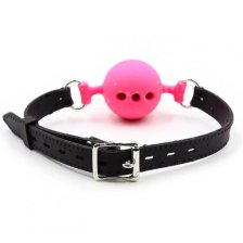 Дышащий кляп-шар из силикона Black-Pink M