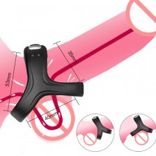 Эрекционное кольцо с вибрацией Silicone Cock черное