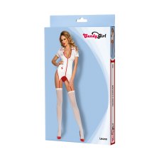 Костюм медсестры Candy Girl Leann (топ, стринги, чулки),бело-красный, OS