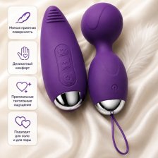 Виброяйцо Akili с пультом набор 2 в 1 USB фиолетовый
