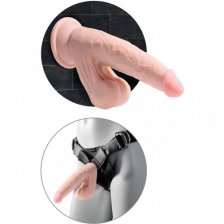 Фаллос с подвижной мошонкой на присоске King Cock Plus Triple Density 26 см