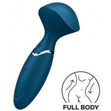Перезаряжаемый мини-массажер с вибрацией Satisfyer Mini Wand-er синий