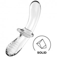 Прозрачный фаллос из стекла Satisfyer Double Crystal прозрачный 20 см